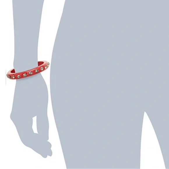 JUICY COUTURE Red Medium Rhinestone Bangle Bracelet - Picture 2 of 2